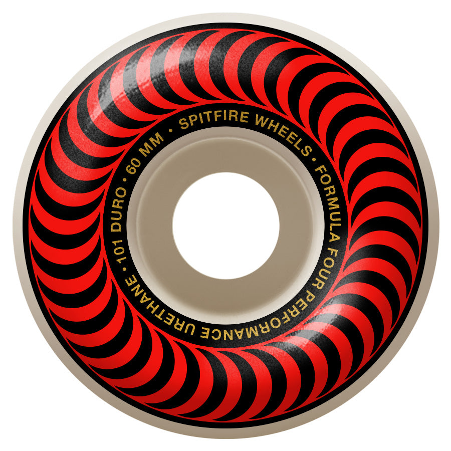 Spitfire Wheels F4 101d Classic Swirl 60mm Red Formula Four