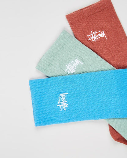 Stussy Socks Graffiti Crew Multi Colour 3 Pack Size Osfm New Skateboard Sox