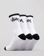 Stussy Socks Graffiti Crew White 3 Pack Size Osfm New Skateboard Sox