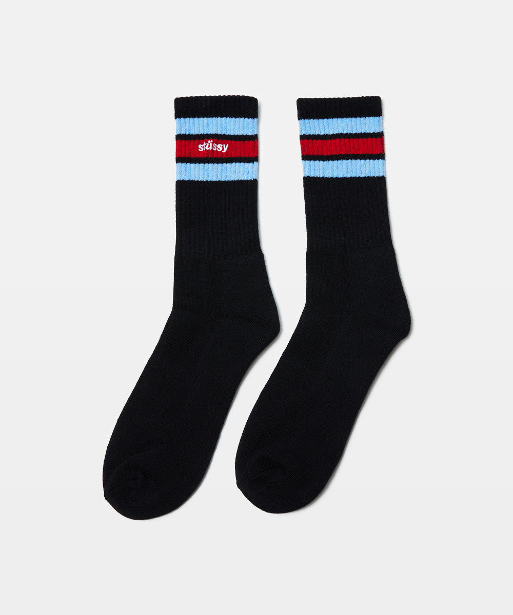 Stussy Socks Italic Stripe Crew Multi 3 Pack Size Osfm New Skateboard Sox