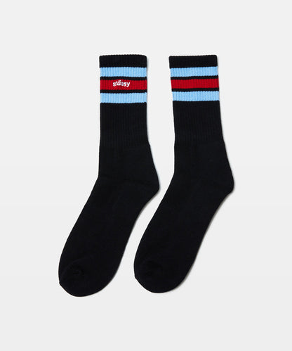 Stussy Socks Italic Stripe Crew Multi 3 Pack Size Osfm New Skateboard Sox
