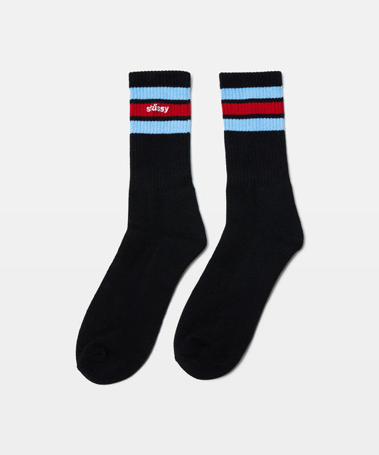 Stussy Socks Italic Stripe Crew Multi 3 Pack Size Osfm New Skateboard Sox