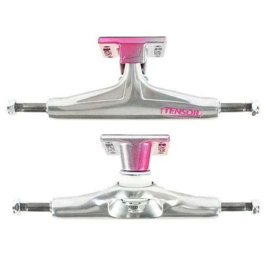 Tensor Skateboard Trucks Alum Stencil Mirror Raw Crimson Fade 5 25 Axles 8