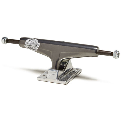 Tensor Skateboard Trucks Mag Light Glossy Gunmetal Silver 5.25 Hollows 8" Axles