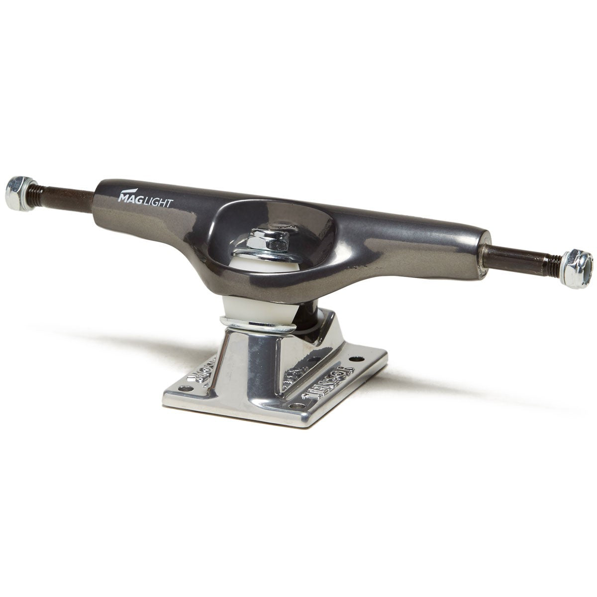 Tensor Skateboard Trucks Mag Light Glossy Gunmetal Silver 5.25 Hollows 8" Axles