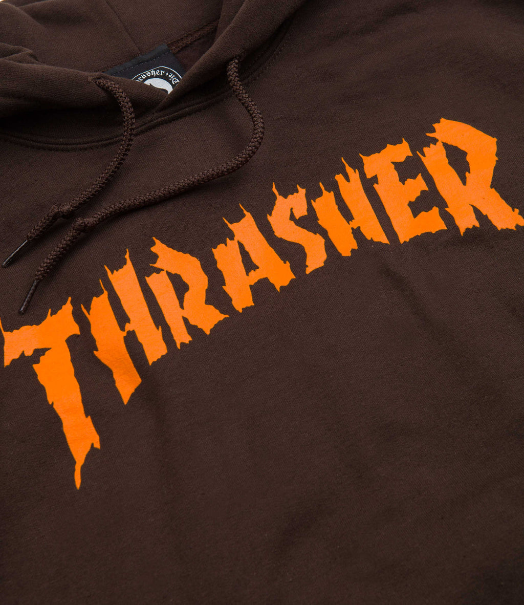 Thrasher Hood Neckface Burn It Down Dark Chocolate Skateboard Jumper Sweater