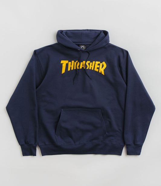 Thrasher Cover Logo Hoodie Navy/Yellow