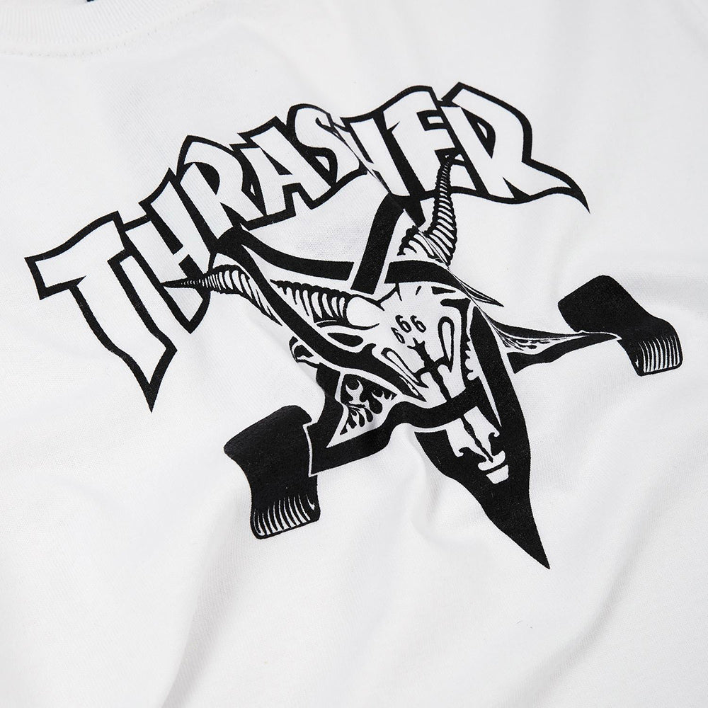 Thrasher Tee Skate Goat White Skateboard Magazine T-Shirt