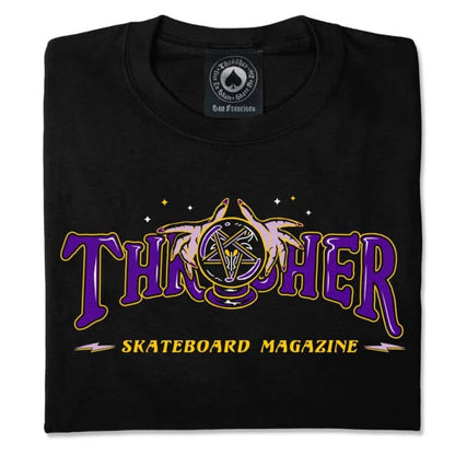Thrasher Tee Fortune Black Premium Skateboard Magazine T Shirt