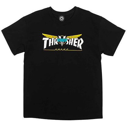 Thrasher Tee Venture Trucks Collab Black Premium Skateboard Magazine T Shirt