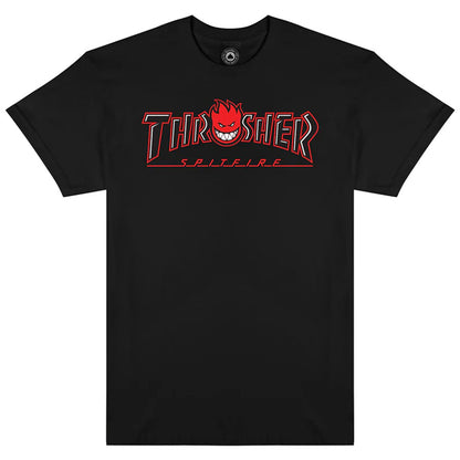 Thrasher x Spitfire Tee Big Head Outline Black