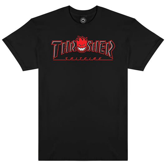 Thrasher x Spitfire Tee Big Head Outline Black