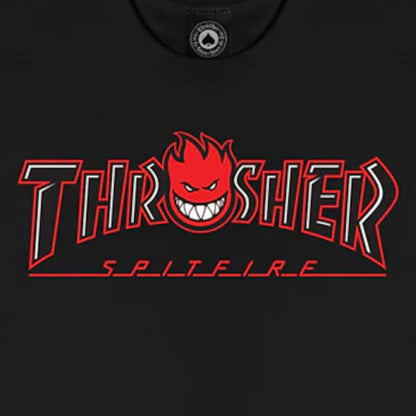 Thrasher x Spitfire Tee Big Head Outline Black
