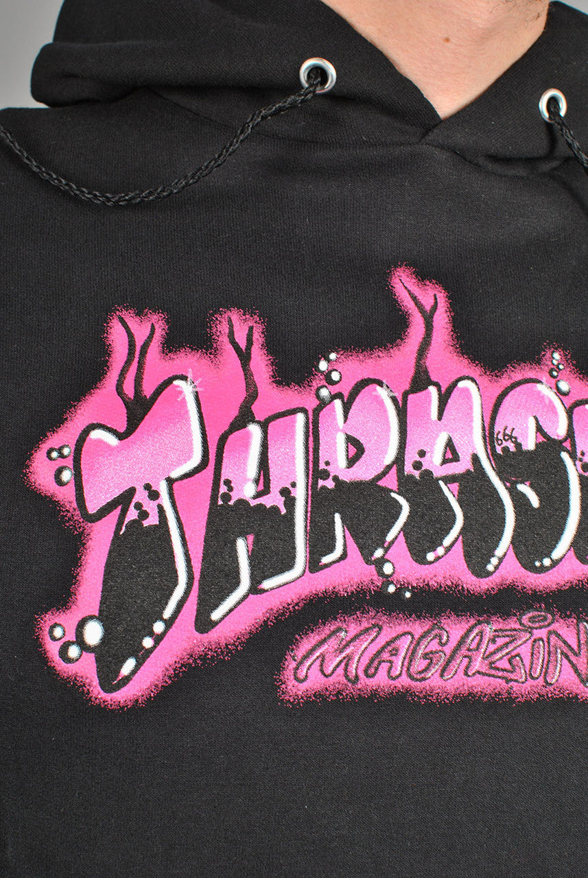 Thrasher Hood Airbrush Black Artwork By Wavytrillbaby Skateboard Jumper Sweater