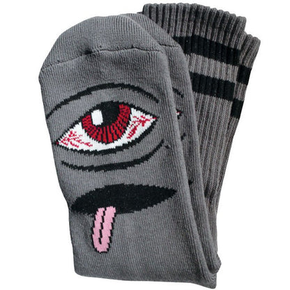 Toy Machine Socks Bloodshot Eye Charcoal Osfm New Skateboard Sox