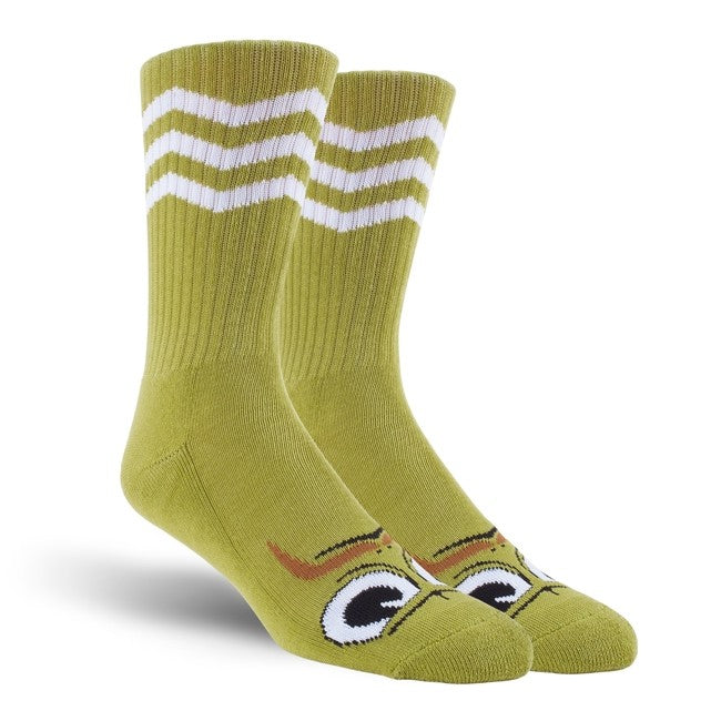 Toy Machine Socks Turtle Boy Stache Green Osfm New Skateboard Sox