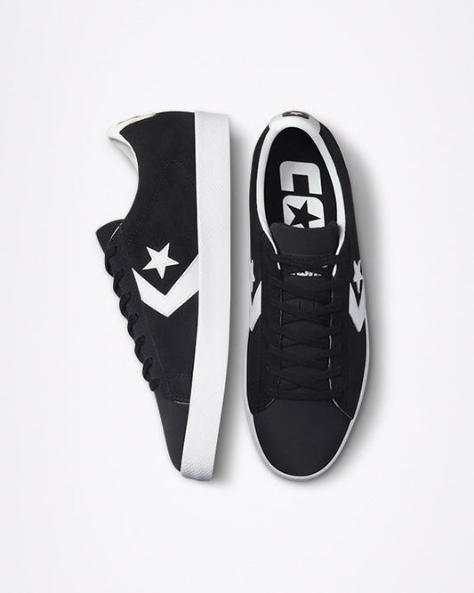 Cons Shoes Pro Leather Vulc Low Black White White Converse Skateboard Sneakers