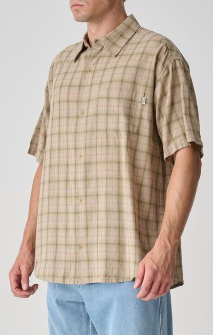 S-Double Shirt Coast SS Sage Green Woven Dress Shirt