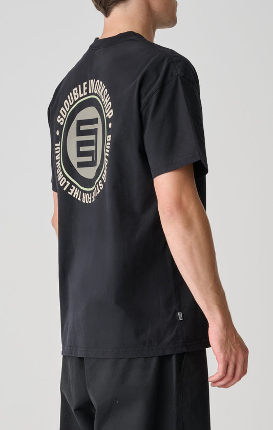 S Double Tee Workshop Dot Pigment Black T Shirt