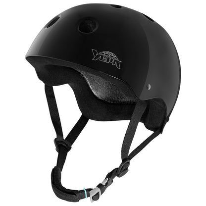 Yepa Helmet T-Shell Gloss Black Certified EPS Foam (Dual Size Padding)