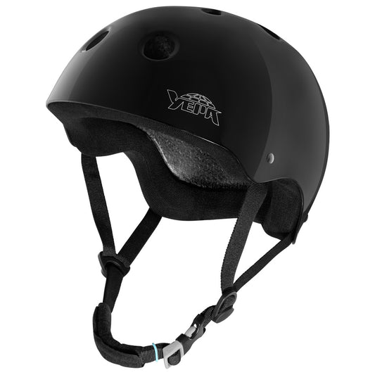 Yepa Helmet T-Shell Gloss Black Certified EPS Foam (Dual Size Padding)