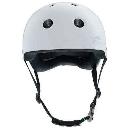 Yepa Helmet T-Shell Gloss White Certified EPS Foam (Dual Size Padding)