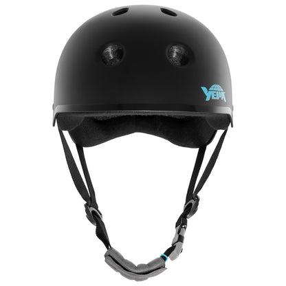 Yepa Helmet T-Shell Pro Tony Hawk Matte Black Teal Certified (Dual Size Padding)