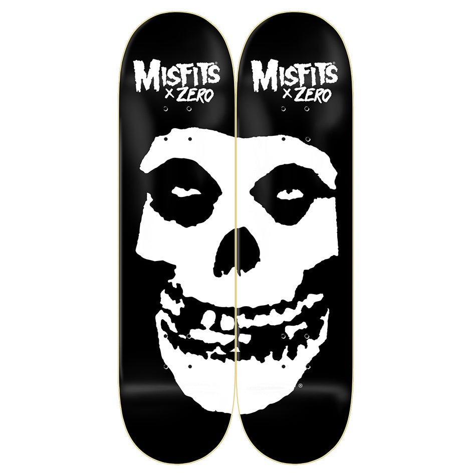 FULL SET Zero Skateboards x MISFITS Fiend Skull Graphic Split onto 2 Decks