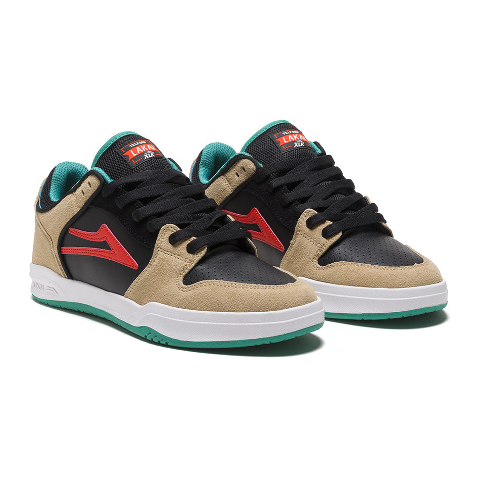Lakai Shoes Telford Low Tan Black Suede US SIZE Skateboard Sneakers