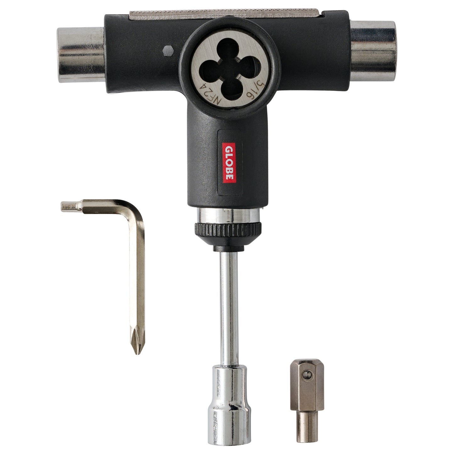 Globe Goodstock Ratchet Tool Black Axle Re-Threader Complete Skateboard T-Tool
