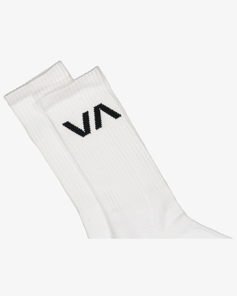 RVCA Socks 5 Pack Sport Crew White Size 7-11 Skateboard Sox