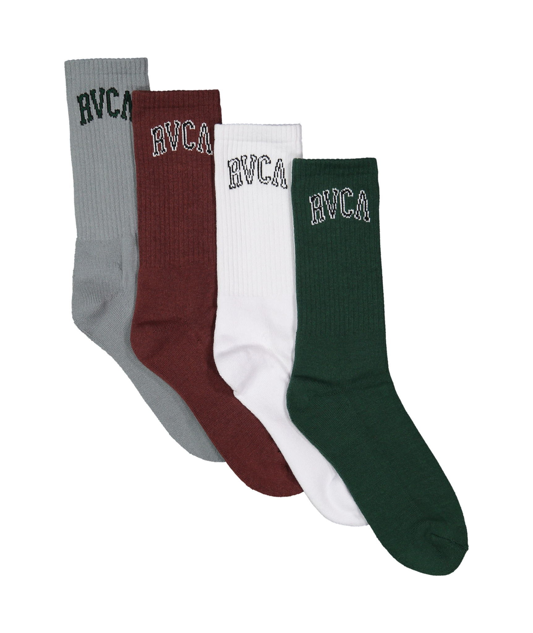 RVCA Socks 4 Pack Seasonal Multi Crew Size 7-11 Skateboard Sox