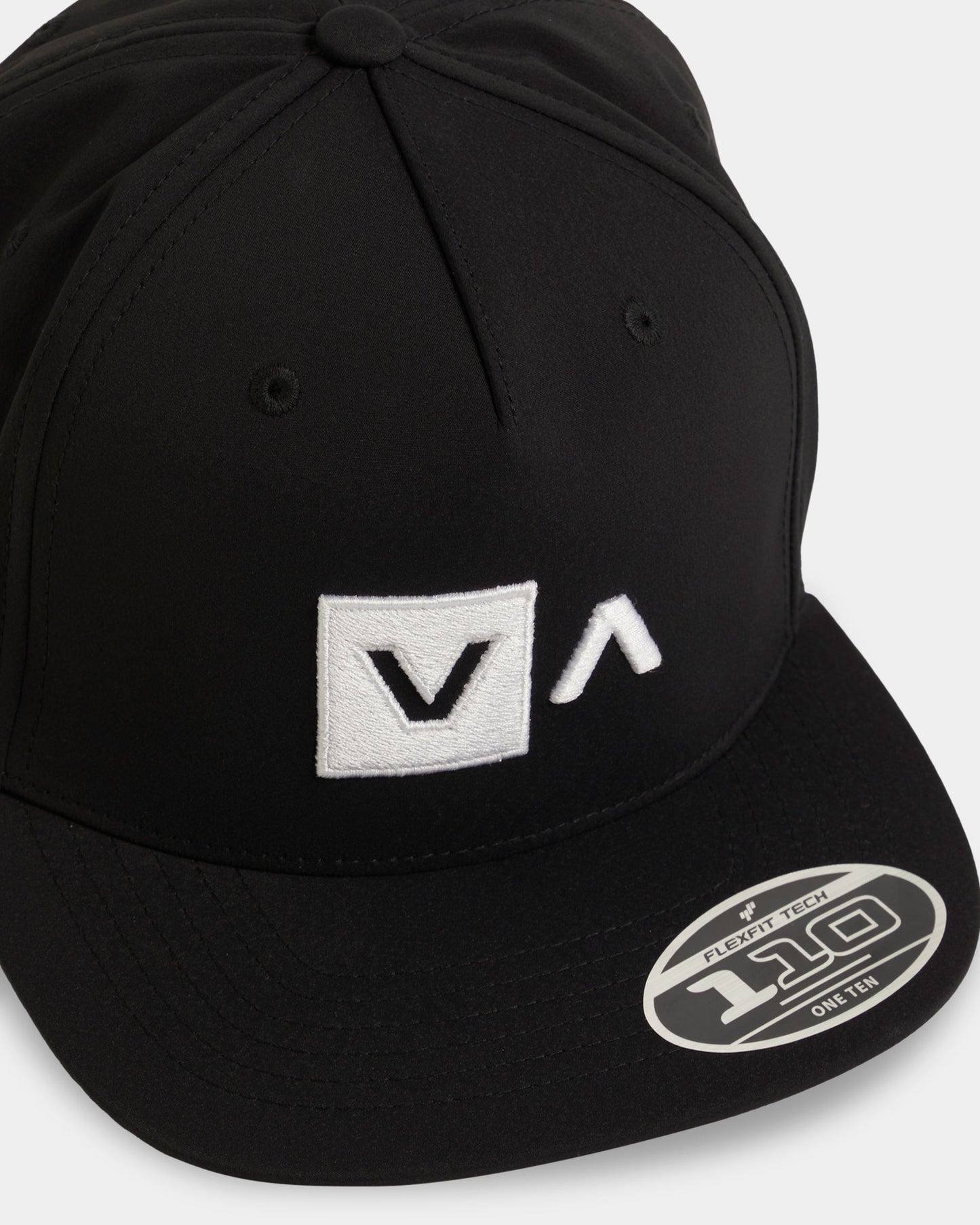 Black cap with a logo on a white background