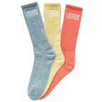 Vans Socks 3 Pack Crew Mellow Yellow Assorted Size 9 13 Skateboard Sox