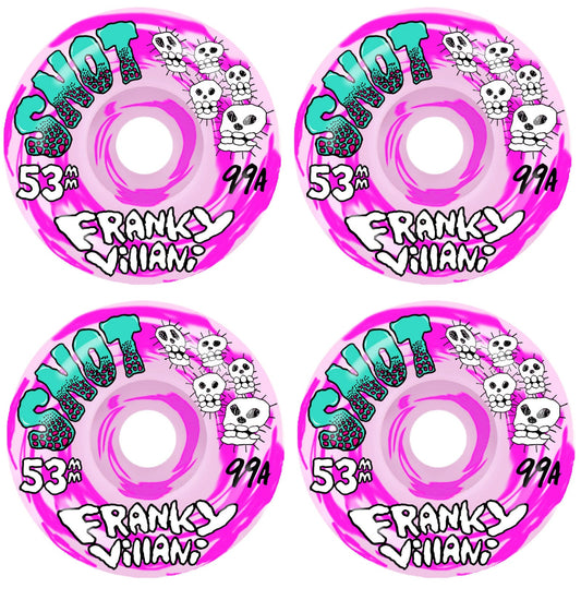 Snot Wheels Franky Villani Skulls PINK SWIRL 53mm 99a