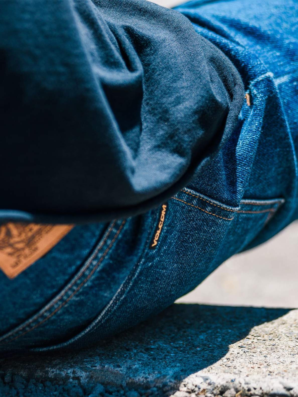 Volcom X Louie Lopez Jeans Tapered Denim Blue Rinse Skateboard Pants