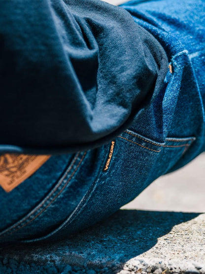 Volcom X Louie Lopez Jeans Tapered Denim Blue Rinse Skateboard Pants