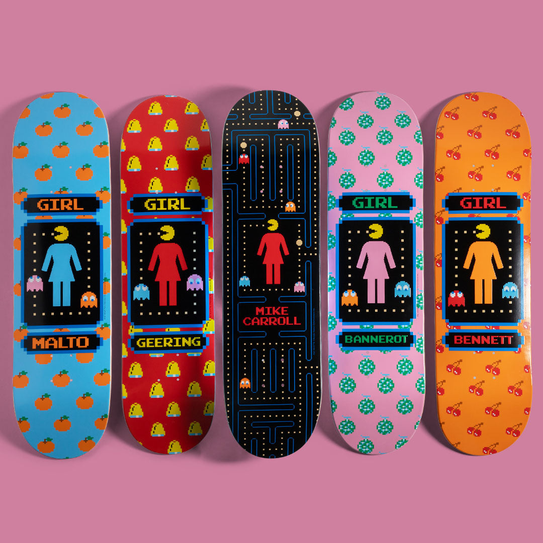 FULL SET - GIRL Skateboards x Pac-Man Series 5 Limited Edition Collection Decks