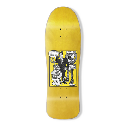 World Industries skateboard Deck Steve Rocco III 9.75" Reissue Yellow Bear