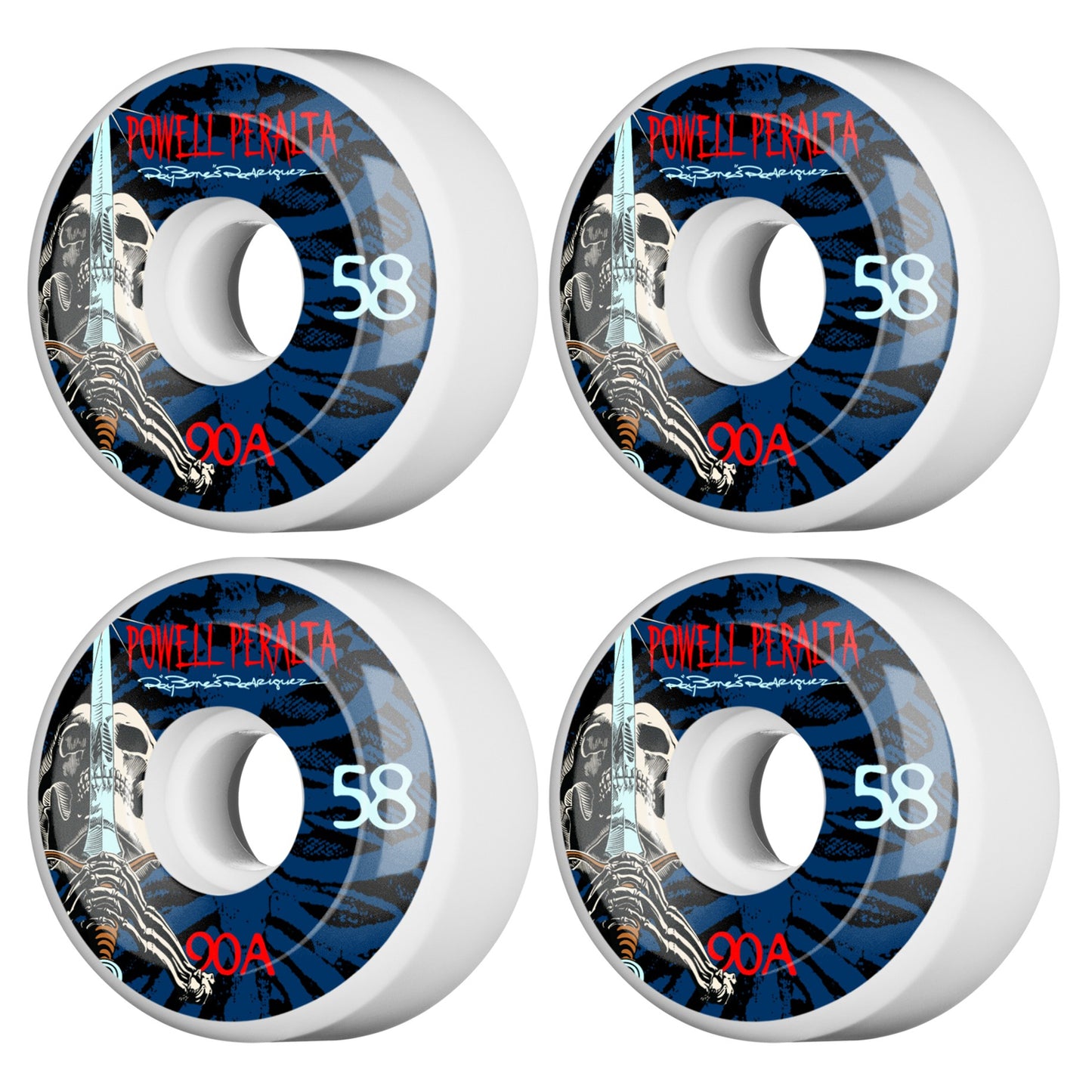 Powell Peralta Skateboard Wheels Ray Rodriguez Skull Sword 58Mm 90A Reissue