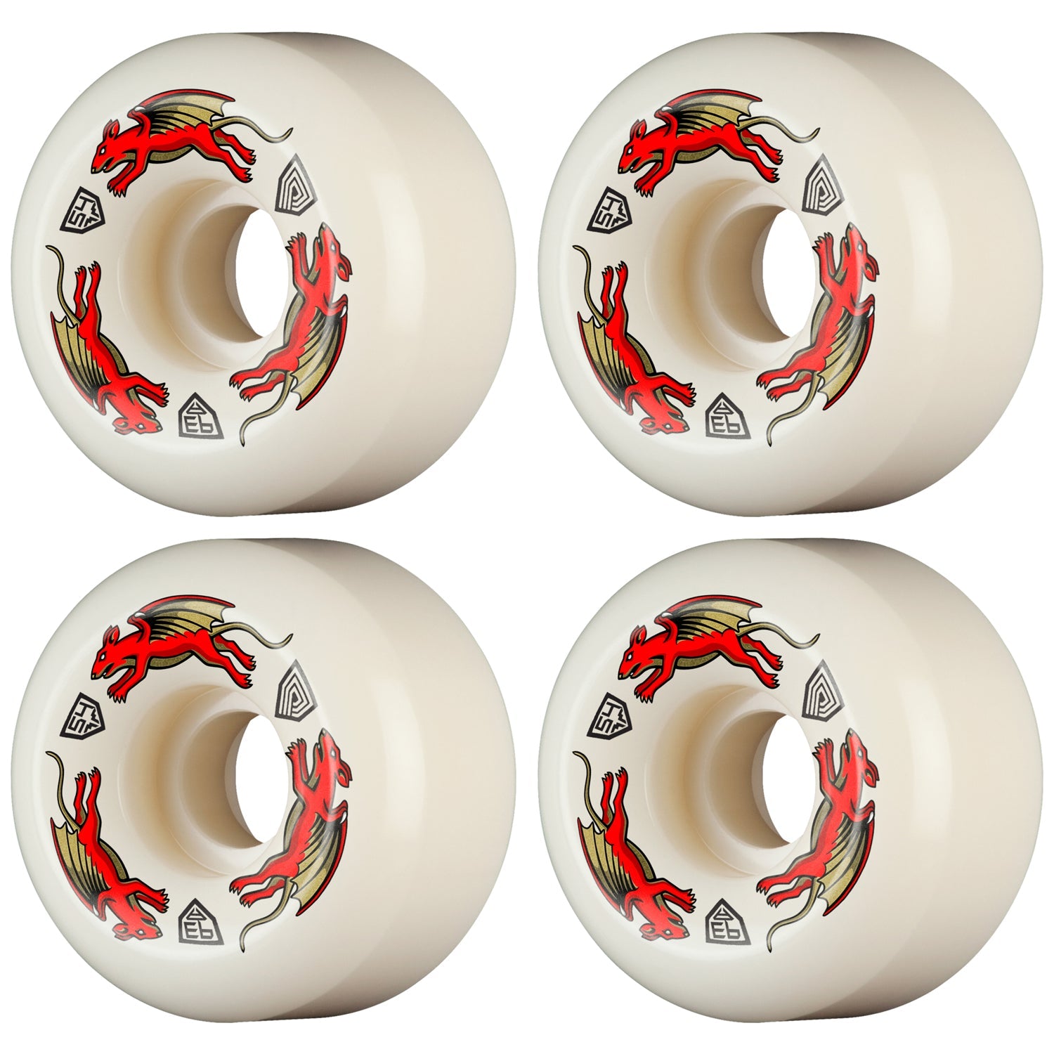 Powell Peralta Wheels Dragon Formula Red Nano Rats 54mm x 34mm 93A AV6