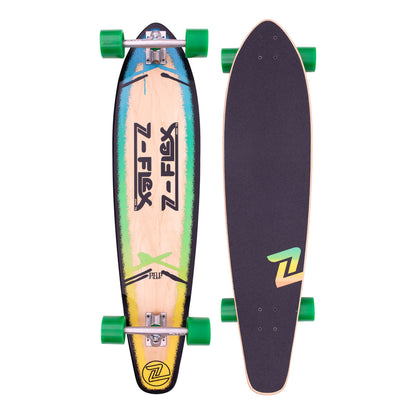 Z-Flex Skateboard Complete P.O.P 39" Blue Fade Roundtail Longboard