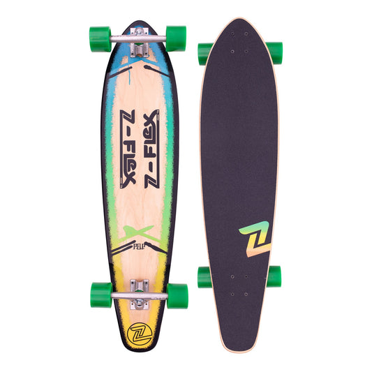 Z-Flex Skateboard Complete P.O.P 39" Blue Fade Roundtail Longboard