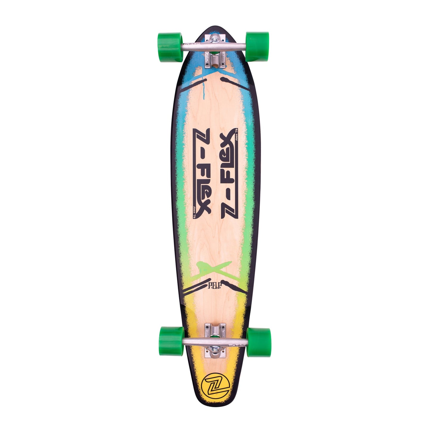 Z-Flex Skateboard Complete P.O.P 39" Blue Fade Roundtail Longboard