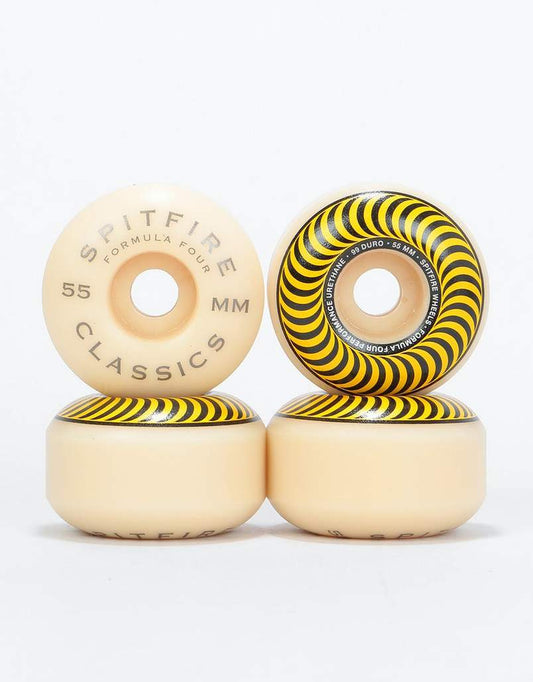 Spitfire Wheels Formula Four Classic Swirl 55mm Yellow 99d F4
