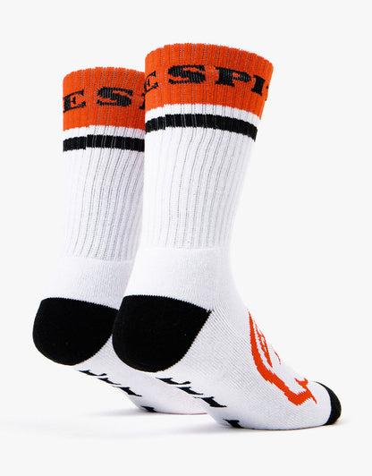 Spitfire Socks Classic 87 Bighead White/Black/Red Crew SIZE 7-11 Skateboard Sox