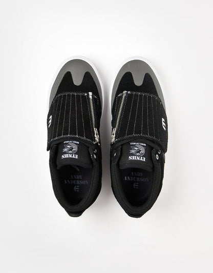 Etnies Shoes Windrow Vulc Mid Andy Anderson Black White Silver Sneakers