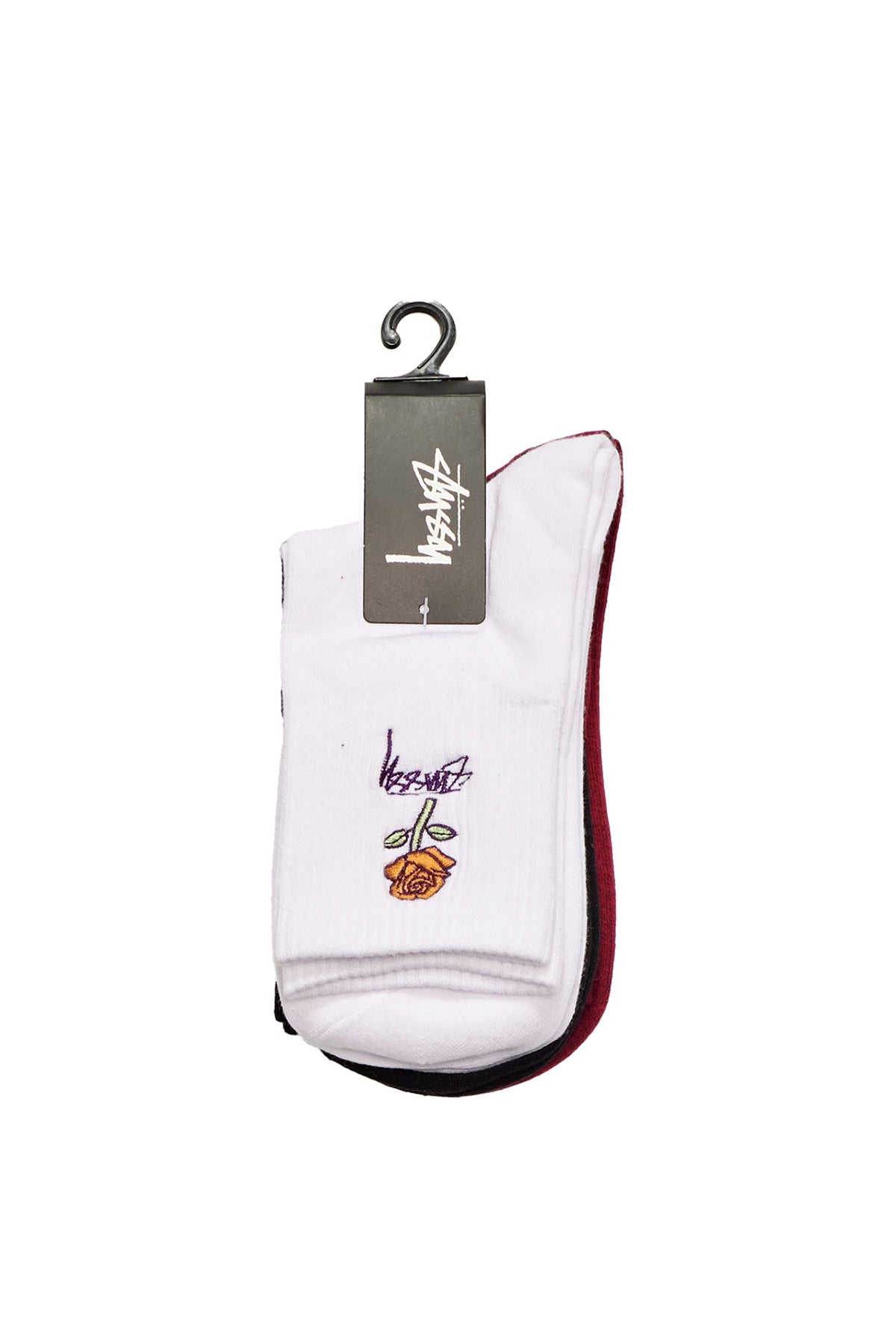 Stussy Socks Womens 80 Rose Sock 3 Pack OSFM