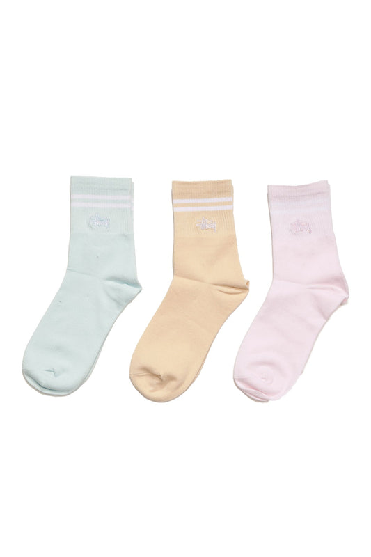 Stussy Socks Womens Graffiti Crew Multi 3 Pack Size OSFM
