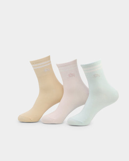 Stussy Socks Womens Graffiti Crew Multi 3 Pack Size OSFM